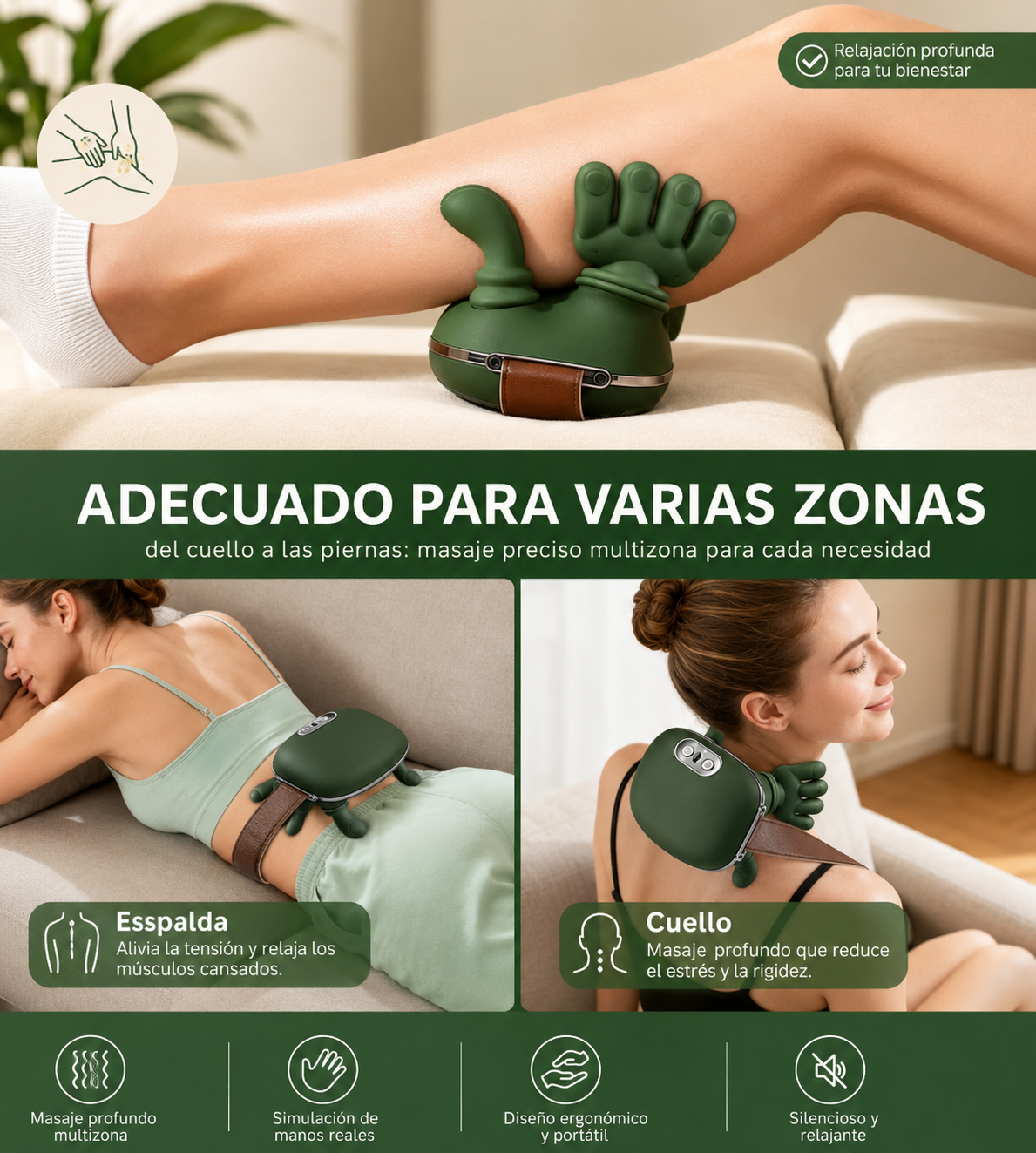 Masajeador Cervical 4D con Calor Terapéutico